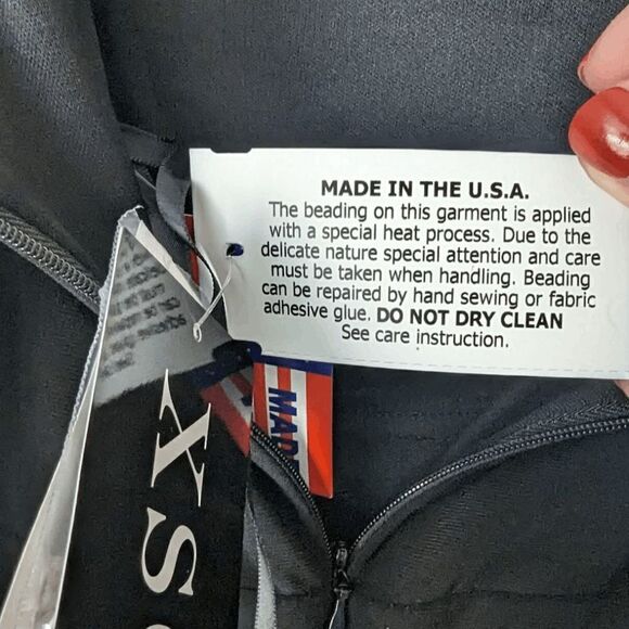 NWT Dress XSCAPE LBD Sheath Sleeveless Hand Beaded Black Silver 6 Holiday NYE - Picture 11 of 11